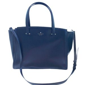 Kate Spade Navy Leather Tote Bag Blue Purse